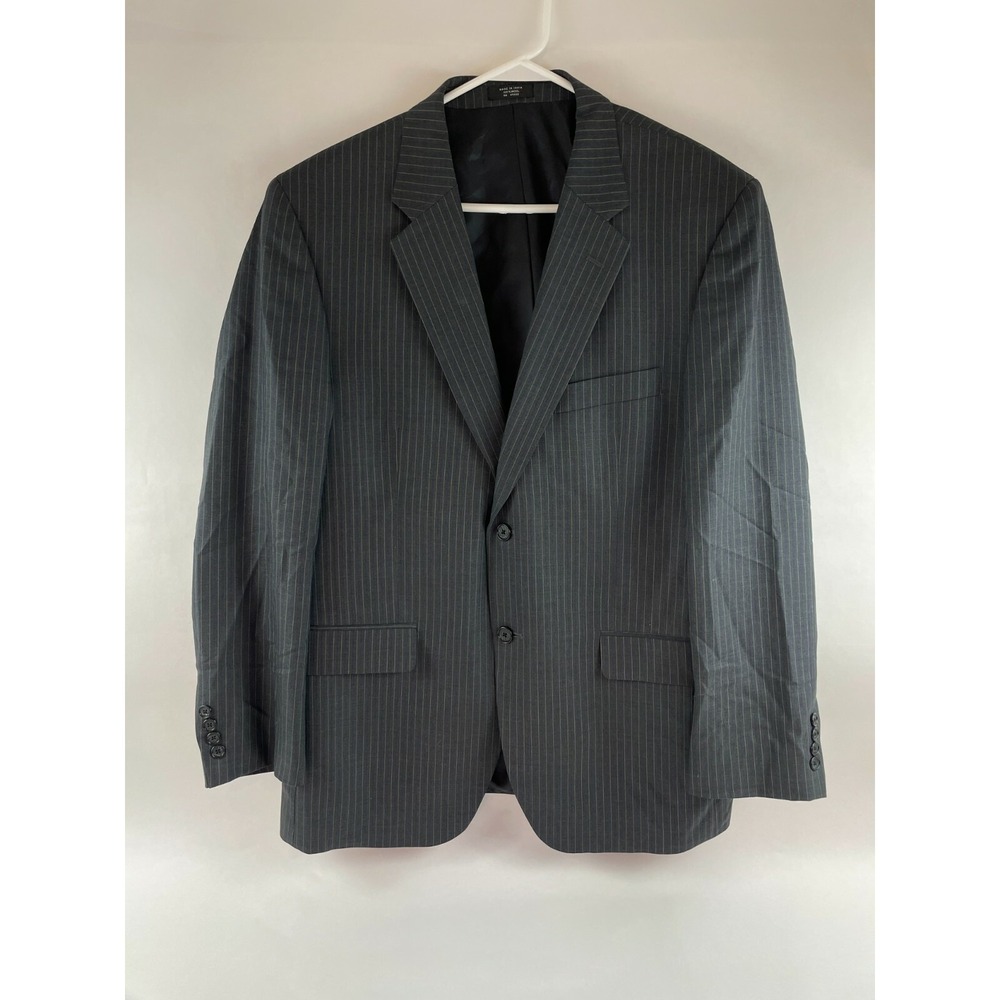 Jones New York Blazer Men's Size 42R/35.5W Charcoal Gray Pinstripe 100% Wool